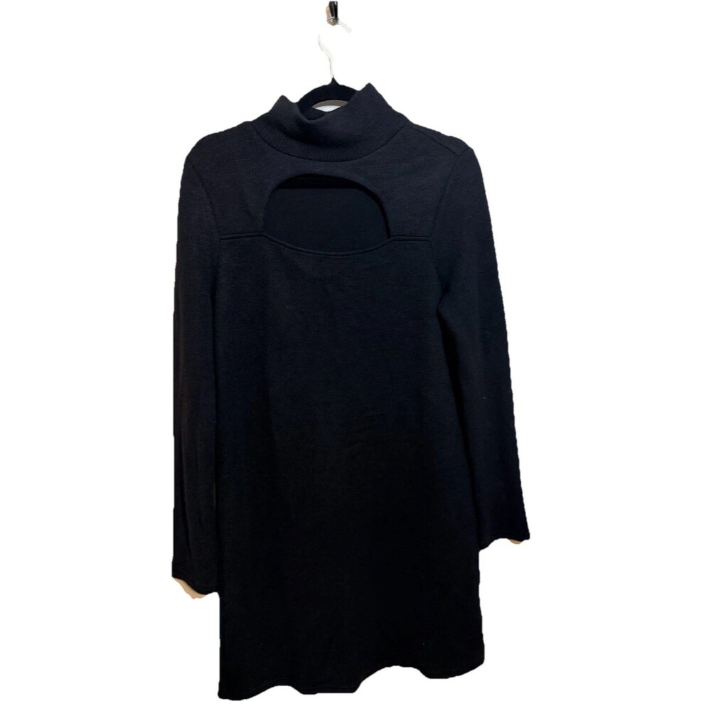 Walter‎ Baker Sweater Dress L Black Stretch Knit Mock Neck Mini Dress